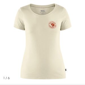 1960s Logo T-shirt. Chalk white. Size S. Fjallraven.